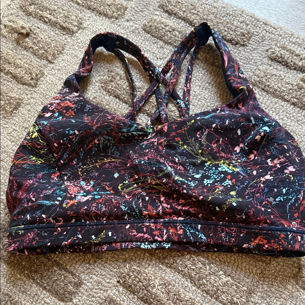 Lululemon Athletica Black Multicolor Sports Bra